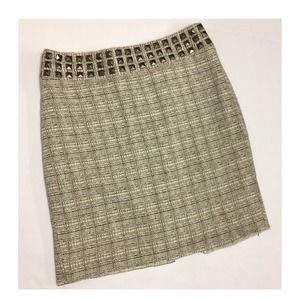 The Limited | Studded Lined Pencil Skirt Back Slit •